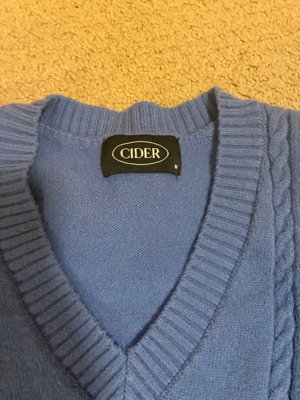 Cottagecore blue knit sweater vest duck print by cider medium - Picture 2 of 3